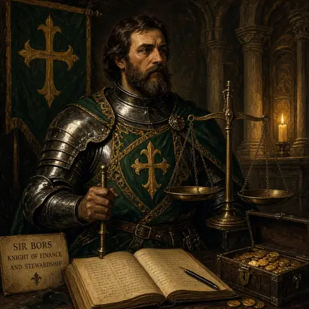 Illustrated portrait of Sir Bors